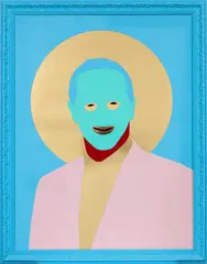 Ngatai Taepa, Hierarchical Scale #1, automotive paint and gold leaf on custom board