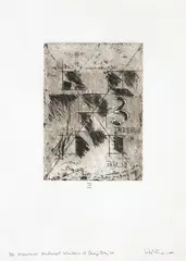 Ralph Hotere, Manhire’s Midnight Windows at Carey’s Bay 1979, III, etching 7/10