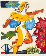Doing It by Pat Hanly, screenprint, artist’s proof, offered Jun 2017