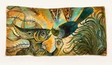 Michel Tuffery, Tasi Tui Tangaroa, acrylic on tapa cloth