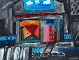 Jane Zusters, Facade, oil on canvas