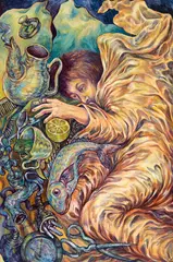 Sylvia Siddell, Early Morning Cuppa, acrylic on board