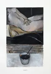 Untitled (After Manet) by Ross Ritchie, acrylic on paper, offered Jun 2017
