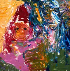 Wayne Seyb, Allyson and Stella, oil on board