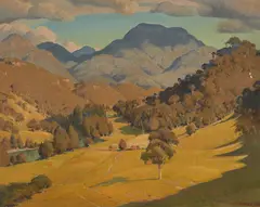 Cedric Savage, Untitled – View of the Valley, oil on board