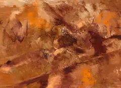 Suzanne Goldberg, Summer Landscape with Birds, oil on board