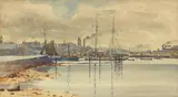 Ella Spicer, Untitled – Harbour Scene, watercolour