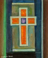 Blue and Red by Charles Herbert Smales Tole, oil on board, sold Jun 2017