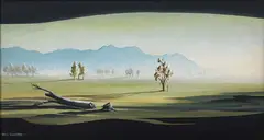 Desert Evening by Brian Dahlberg, oil on board, offered Jun 2017