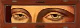 Donna Demente, Untitled, oil on found wooden panel