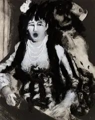 Scream (Renoir) by Trenton Garratt, gouache on screenprint, sold Apr 2017