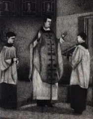 Richard Lewer, Let Us Pray, charcoal on museum board