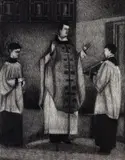 Richard Lewer, Let Us Pray, charcoal on museum board