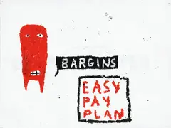 Peter Robinson, Easy Pay Plan, acrylic, oilstick and bitumen on paper