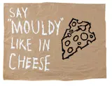 Peter Robinson, Say “Mouldy” Like in Cheese, oilstick on builder’s paper