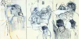 Séraphine Pick, My Beautiful is not Yours, oil on canvasboard, triptych