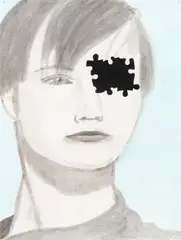 Michael Harrison, Half Blind, acrylic on paper
