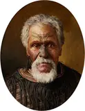 Louis John Steele, An Old Chief, Ngaroki te Uru, oil on board