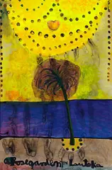 Colin McCahon, A Rosegarden for Lautoka, synthetic polymer paint on Steinbach mounted to board