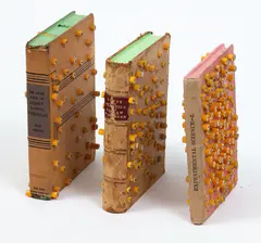 Models, Methods and Assumptions by Paul Cullen, lead pencils, acrylic, resin and found books, three parts, offered Mar 2017