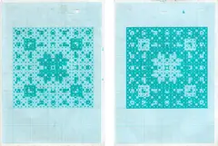 Untitled by Martin Thompson, ink on graph paper, diptych, sold Mar 2017