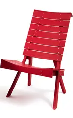Chair by Humphrey Ikin, oak, paint, steel, sold Mar 2017