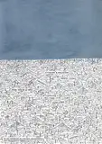 Gregory O’ Brien, On the Conversation of Sunlight into Distances Not Frequently Travelled, ink and gouache on paper