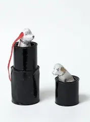 Matthew Couper, HRV Dogs in Cans, mixed media