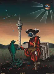 Matthew Couper, A.A.F, oil on tin
