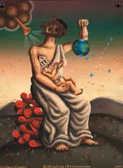 Matthew Couper, Distraction/Revisionism, oil on tin
