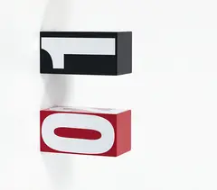 Anton Parsons, All the time (White on Red, White on Black), lacquer and vinyl on aluminium, two parts (2008)