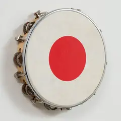 Elliot Collins, Future Music No. 2, screenprint on tambourine
