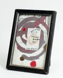 John Reynolds, Study of a Woman’s Braided Hair (Leda and the Swan), mixed media and found postage stamp