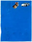 James Ford, Filled Except For a Bengal Kitten and A Lamborghini, acrylic and collage on newsprint