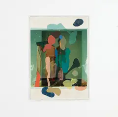 Slide by Adrienne Millwood, mixed media on canvas, offered Mar 2017