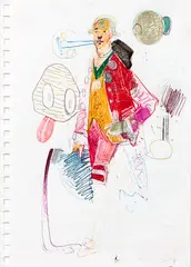 Mark Braunias, Untitled – The Captain, coloured inks on paper