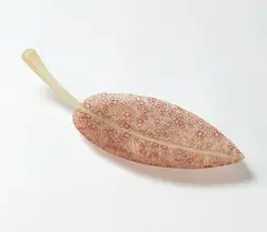 Stephen Bradbourne, Red Puka Leaf, fused gaffer glass