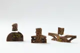 Wi Taepa, Hui at the Post Office, mixed media, three parts