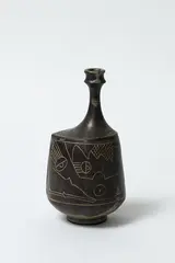 Vessel by John Crawford, glazed and incised earthenware, sold Mar 2017