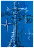 John Reynolds, Cook at Tolaga Bay X, colour lithograph