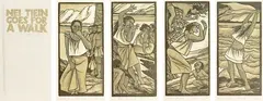 Nei Tiein Goes for a Walk: by Robin White, four woodblock prints with original cover sheet, 1/10, offered Feb 2017