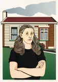 Robin White, This is me at Kaitangata, silkscreen print, 34/40