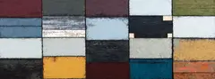 Michael Hight, Atamuri, acrylic on canvas and jute, five panels