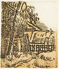 Paysage à Anvers by Paul Cézanne, etching, 1873, sold Feb 2017