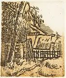 Paul Cézanne, Paysage à Anvers, etching, 1873