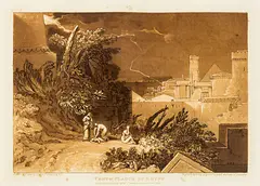 J. M. W. Turner, Tenth Plaque of Egypt, mezzotint and etching, 1816 (engraved by William Say)