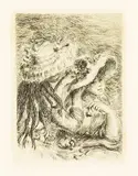 Le Chapeau Épinglé by Pierre-Auguste Renoir, <i>(La Fille de Berthe Morisot et sa Cousine)</i> etching circa 1894, sold Feb 2017
