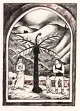 Nigel Brown, Land and Family, lithograph, 20/30