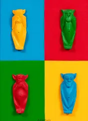 Moshe Liba, The Four Secrets of Happiness/Bonheur, Bonheur et Secrets, mixed media on canvasboard