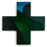 Michael Smither, Dunedin Headlands Cross, oil on hardboard